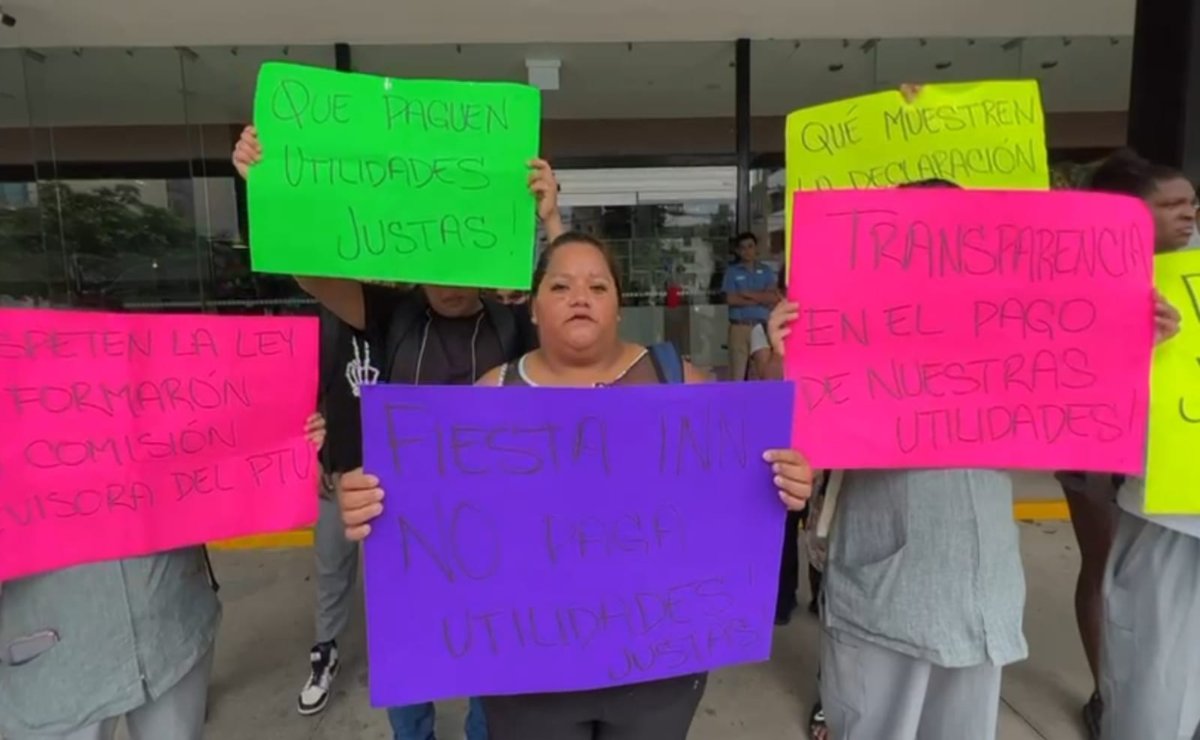 Trabajadores del sector hotelero de Quintana Roo exigen pagos justos de utilidades en medio de protestas